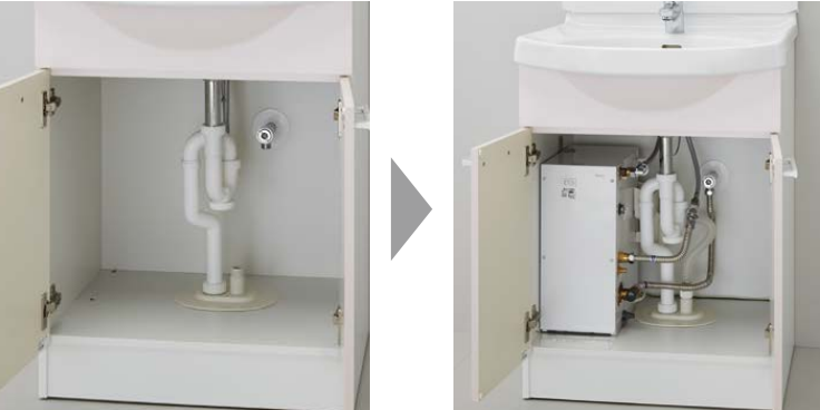 洗面台にお水しかない方必見！後付け湯ぽっと！