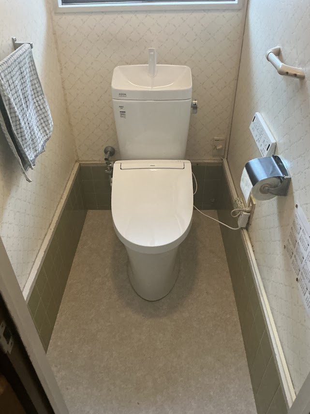 【倉敷市】トイレのお悩み解消と同時に！タイル床を卒業して、お掃除ラクラクなトイレへ