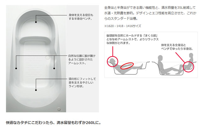 半身浴用だけじゃない？「段差のある浴槽（エコベンチ）」と「フラットな浴槽」の意外な水量の違い